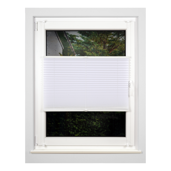 Plissee Klemmfix free - Polyester / Aluminium - Weiß - 65 x 130 cm