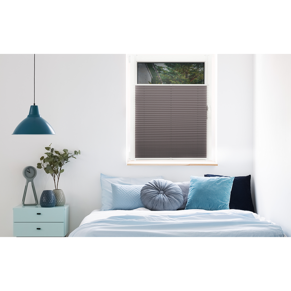 Plissee Klemmfix free - Polyester / Aluminium - Grau - 40 x 100 cm