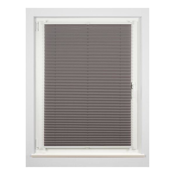 Plissee Klemmfix free - Polyester / Aluminium - Grau - 70 x 210 cm