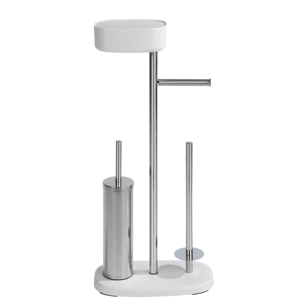Stand WC-Garnitur Rivazza - Edelstahl - Weiß