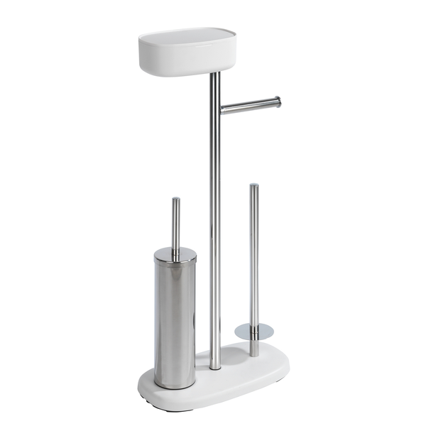 Stand WC-Garnitur Rivazza - Edelstahl - Weiß