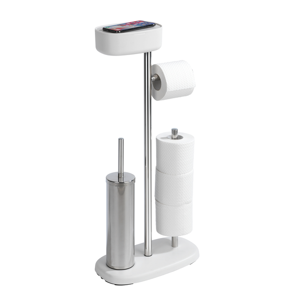 Stand WC-Garnitur Rivazza - Edelstahl - Weiß