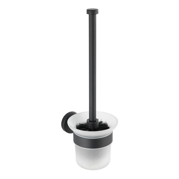 WC-Bürste Bosio I - Milchglas / Edelstahl - Schwarz