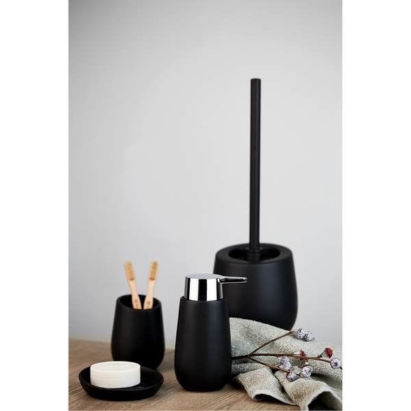 Bad-Accessoire-Set Badi (3-teilig) - Keramik - Schwarz