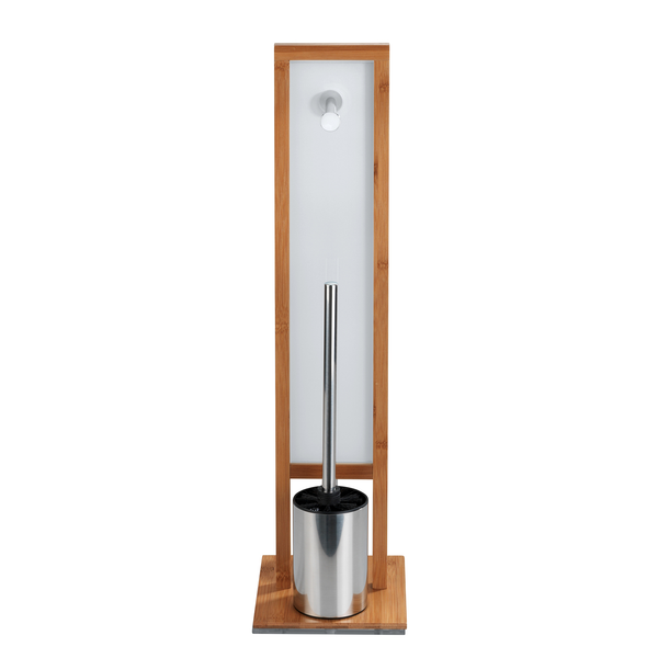 WC-Garnitur Rivalta - Bambus / Glas - Natur / Weiß - Hellbraun