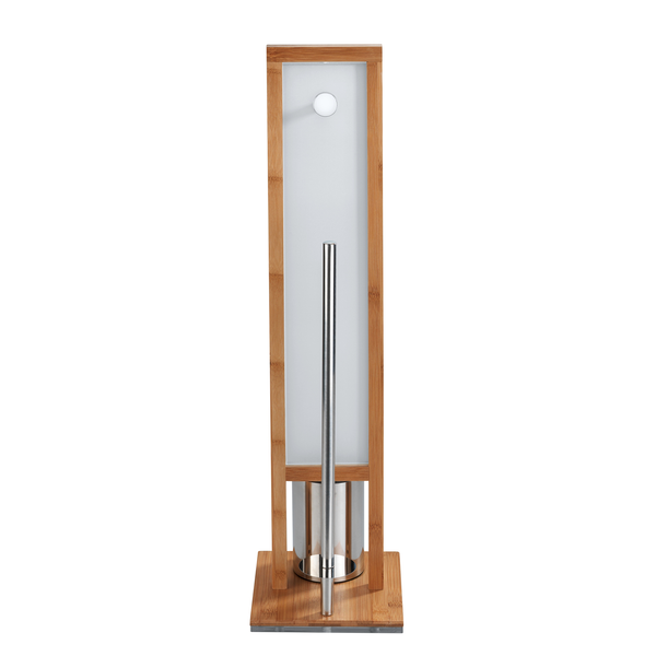 WC-Garnitur Rivalta - Bambus / Glas - Natur / Weiß - Hellbraun