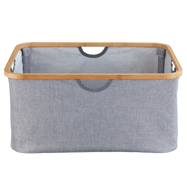 Wäschekorb Bahari - Bambus / Polyester - Braun / Grau