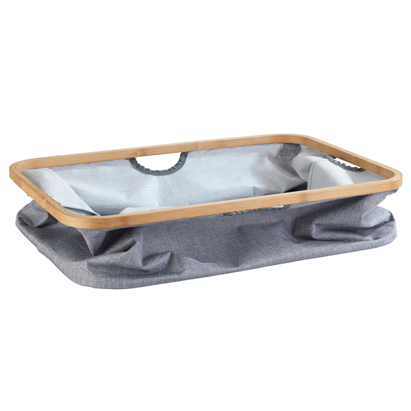 Wäschekorb Bahari - Bambus / Polyester - Braun / Grau