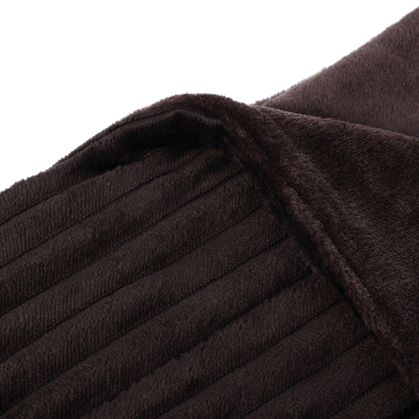 Wohndecke Cord - Polyester - Dunkelbraun