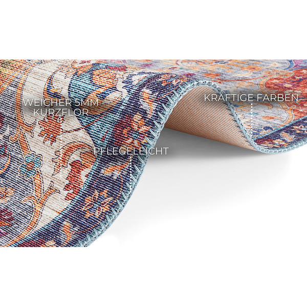 Läufer Kashmir Ghom - Webstoff - Multicolor