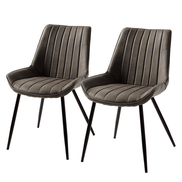Polsterstuhl Midge - Anthrazit - 2er Set