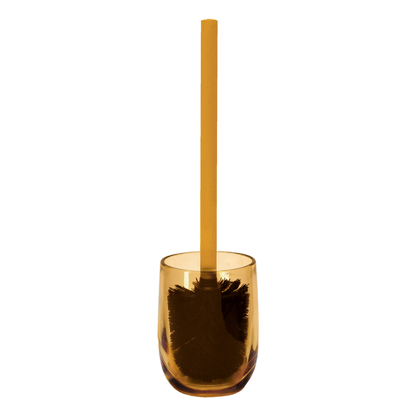 WC-Bürstenhalterung Belly - Glas / Silikon - Goldgelb