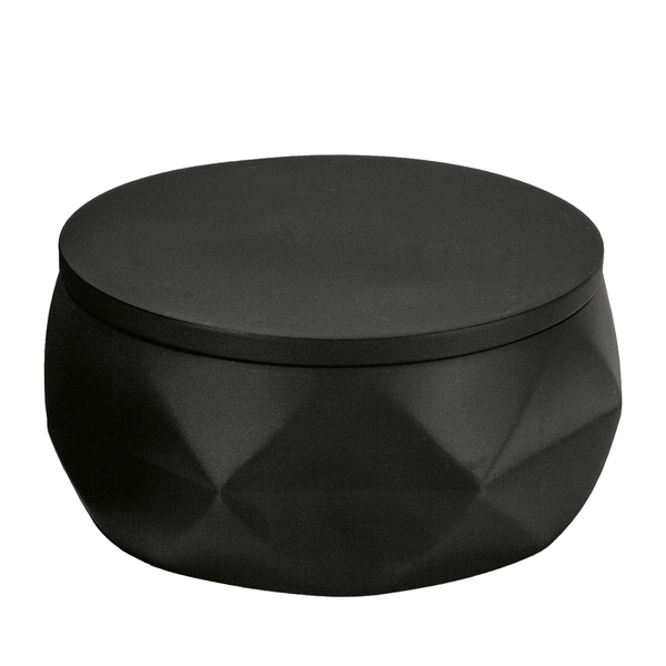 Wattedose Crackle Jar - Polyresin - Schwarz