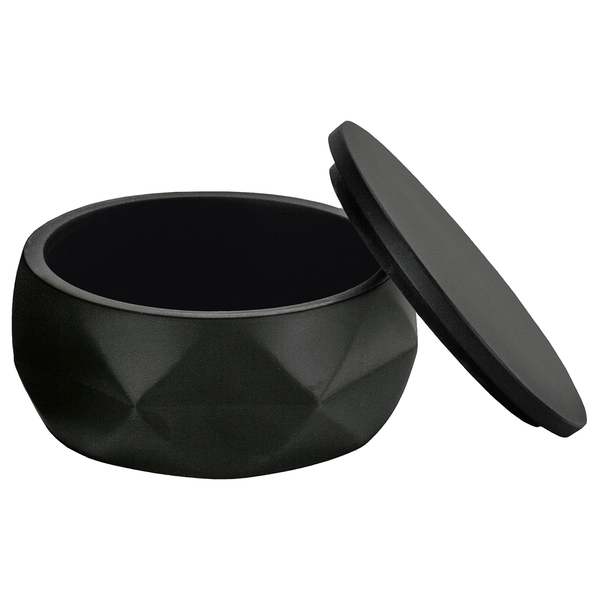 Wattedose Crackle Jar - Polyresin - Schwarz