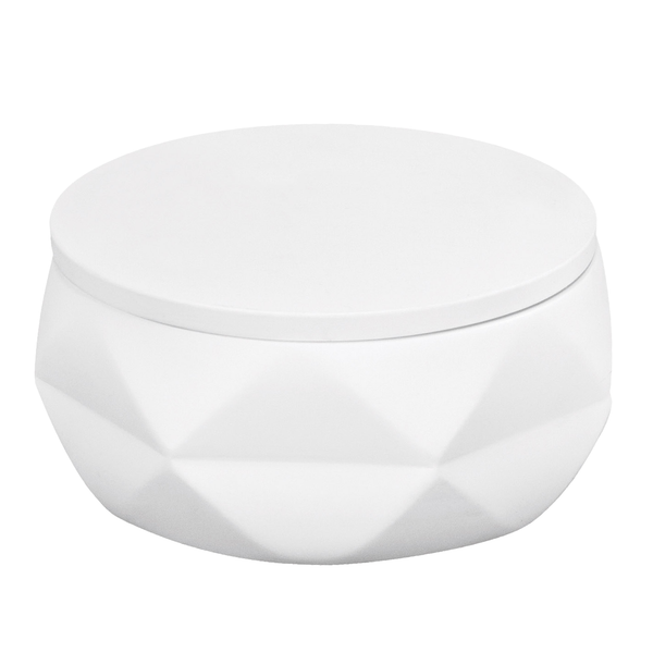 Wattedose Crackle Jar - Polyresin - Weiß