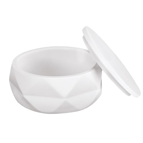 Wattedose Crackle Jar - Polyresin - Weiß