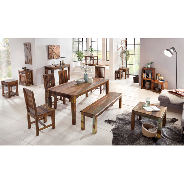 Couchtisch Loubille - Mango massiv - Mango / Blau