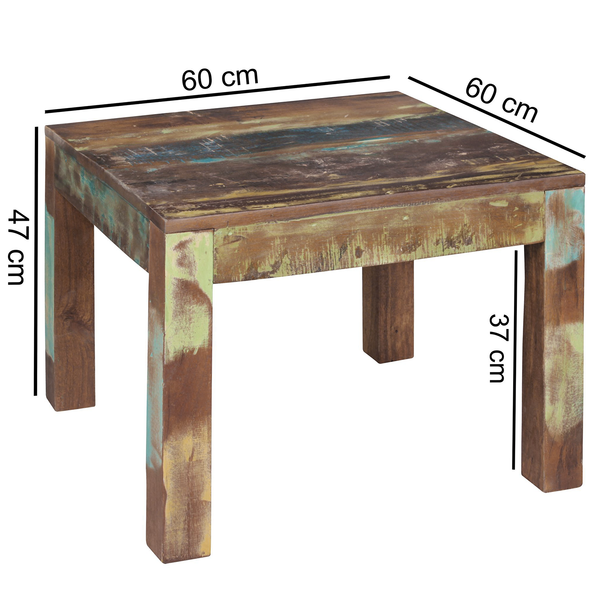 Couchtisch Loubille - Mango massiv - Mango / Blau