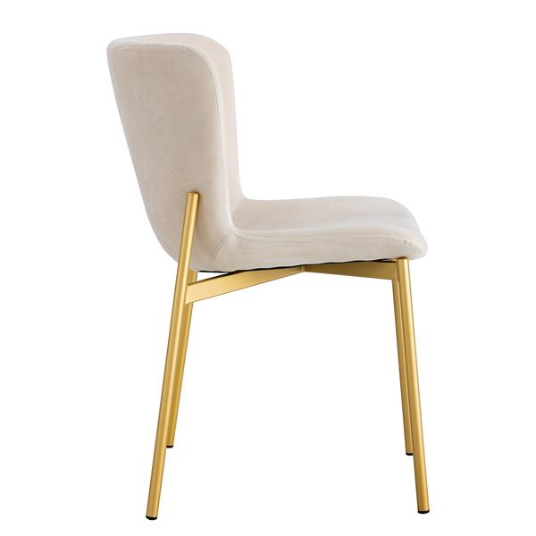 Polsterstuhl MOUZON 2er-Set - Samt Walli: Creme - Gold