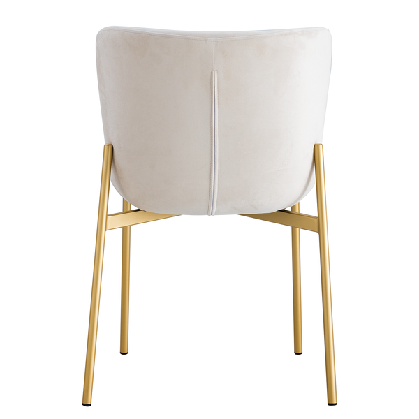 Polsterstuhl MOUZON 2er-Set - Samt Walli: Creme - Gold
