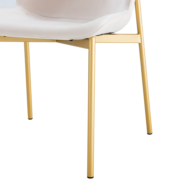Polsterstuhl MOUZON 2er-Set - Samt Walli: Creme - Gold