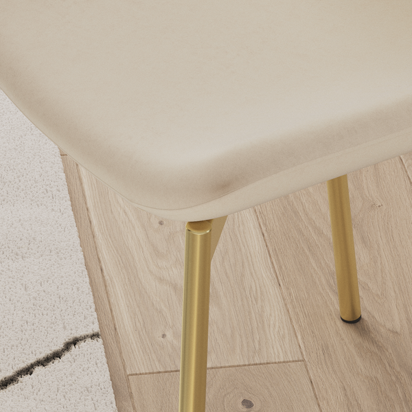 Polsterstuhl MOUZON 2er-Set - Samt Walli: Creme - Gold