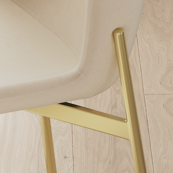 Polsterstuhl MOUZON 2er-Set - Samt Walli: Creme - Gold