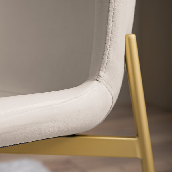 Polsterstuhl MOUZON 2er-Set - Samt Walli: Creme - Gold