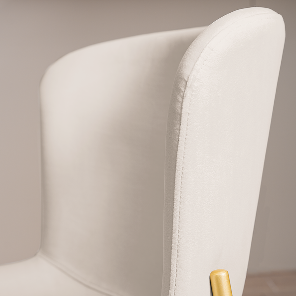 Polsterstuhl MOUZON 2er-Set - Samt Walli: Creme - Gold