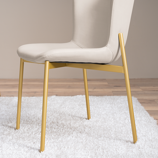 Polsterstuhl MOUZON 2er-Set - Samt Walli: Creme - Gold