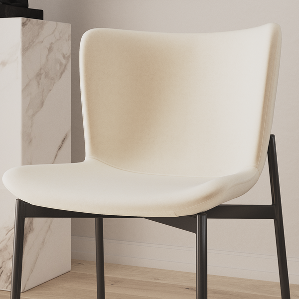 Polsterstuhl MOUZON 2er-Set - Samt Walli: Creme - Schwarz