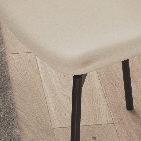 Polsterstuhl MOUZON 2er-Set - Samt Walli: Creme - Schwarz