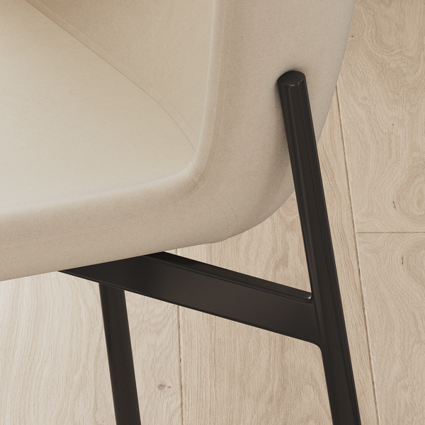Polsterstuhl MOUZON 2er-Set - Samt Walli: Creme - Schwarz