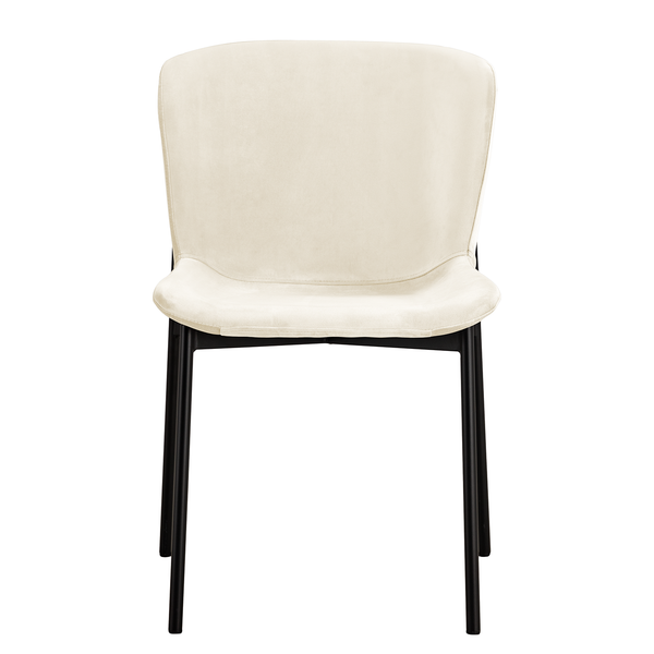 Polsterstuhl MOUZON 2er-Set - Samt Walli: Creme - Schwarz