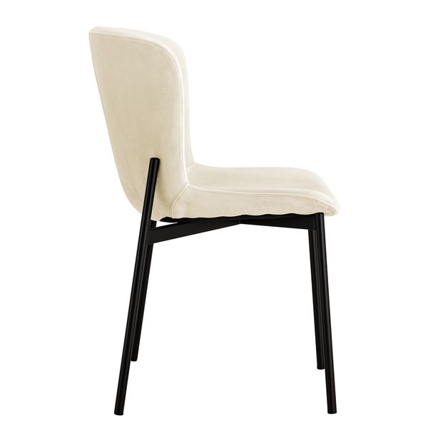 Polsterstuhl MOUZON 2er-Set - Samt Walli: Creme - Schwarz