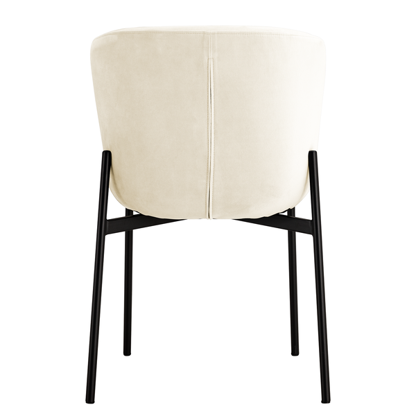 Polsterstuhl MOUZON 2er-Set - Samt Walli: Creme - Schwarz