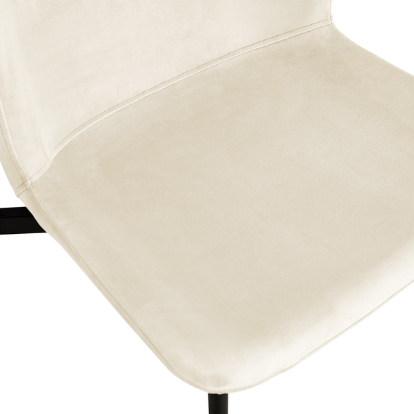 Polsterstuhl MOUZON 2er-Set - Samt Walli: Creme - Schwarz