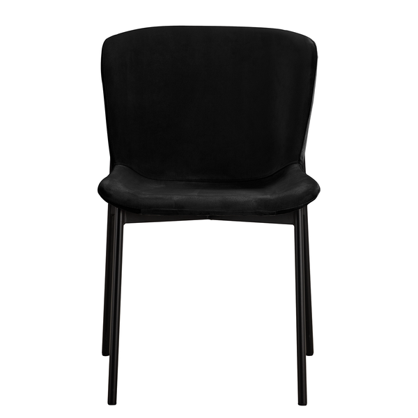 Polsterstuhl MOUZON 2er-Set - Samt Walli: Schwarz - Schwarz