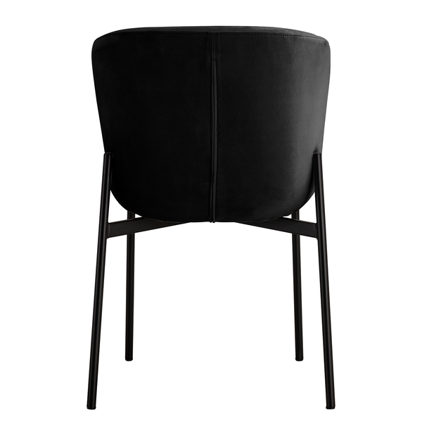 Polsterstuhl MOUZON 2er-Set - Samt Walli: Schwarz - Schwarz