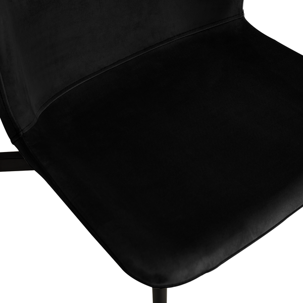 Polsterstuhl MOUZON 2er-Set - Samt Walli: Schwarz - Schwarz