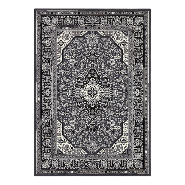 Kurzflorteppich Skazar Isfahan - Polypropylen - Dunkelgrau - 80 x 150 cm