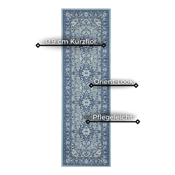 Läufer Skazar Isfahan - Polypropylen - Himmelblau