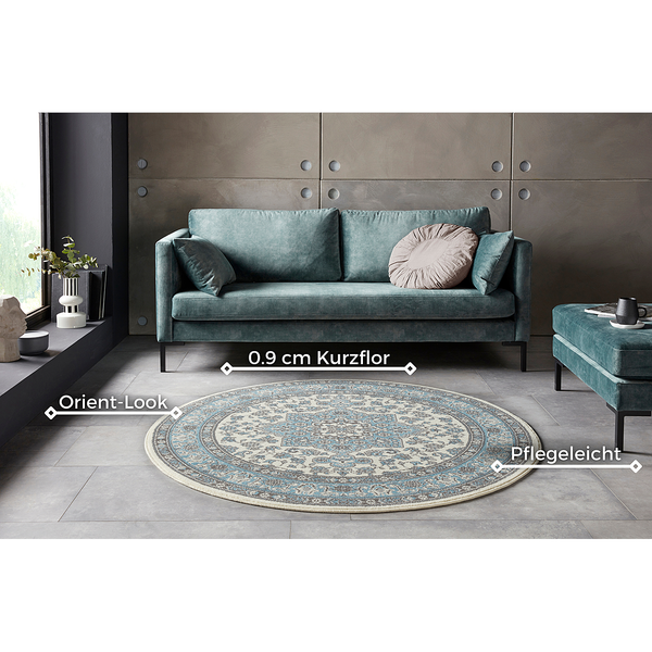 Läufer Parun Täbriz - Polypropylen - Hellblau