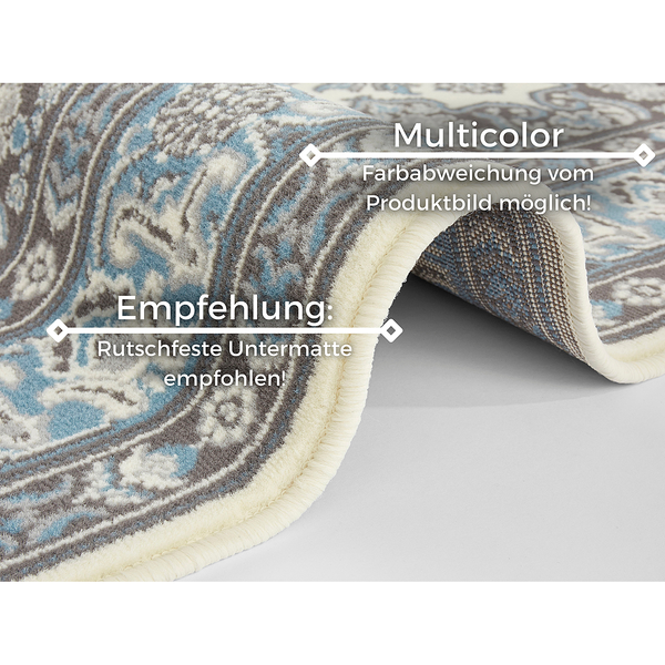 Läufer Parun Täbriz - Polypropylen - Hellblau