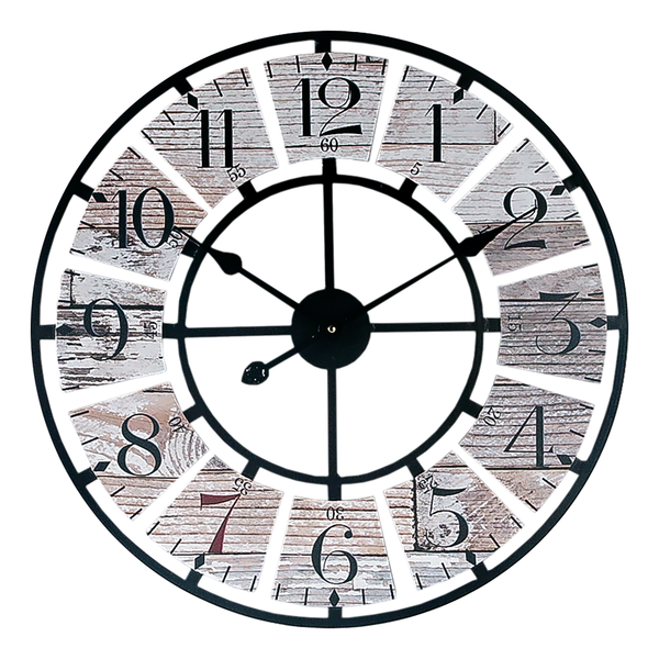 Wanduhr WT 1611 - Holz / Aluminium - Grau / Schwarz