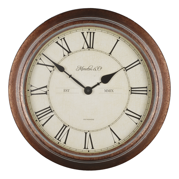 Wanduhr WT 7006 - Metall / Glas - Braun