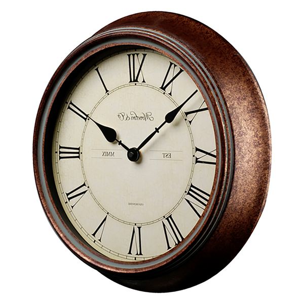 Wanduhr WT 7006 - Metall / Glas - Braun