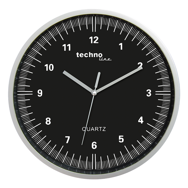 Wanduhr WT 7000 - Kunststoff - Silber