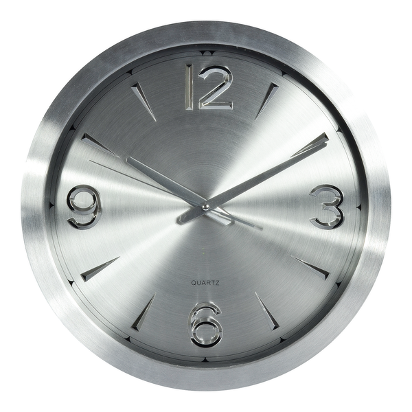 Wanduhr Doucier - Aluminium / Glas - Silber