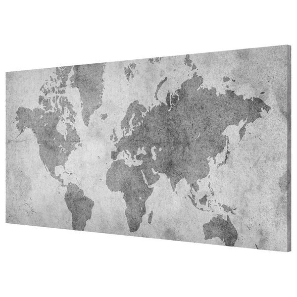 Magnettafel Vintage Weltkarte II - Stahl / Vinyl-Spezialfolie - Grau